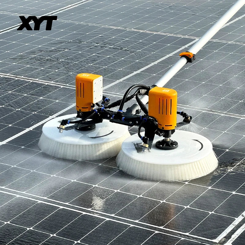 XYT solar panel cleaning double-headed electric brush PV equipment photovoltaic clean  machine tool kit complete system