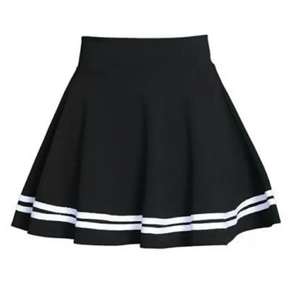 Skirt Solid Color School Skirt High Waist Fashion Pleated Women Stripe A Line Mini School Skirt