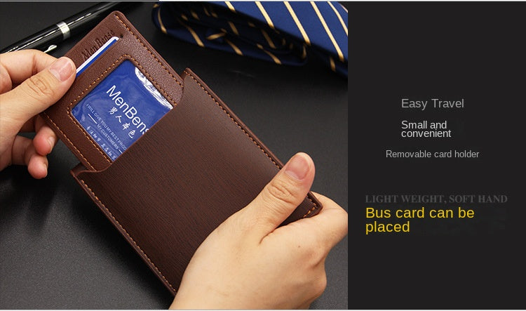 Fashion Men's	Wallet PU Leather Short Card Holder Purse for Men Luxury Designer Billfold Male Portable Small Cardholder Wallets