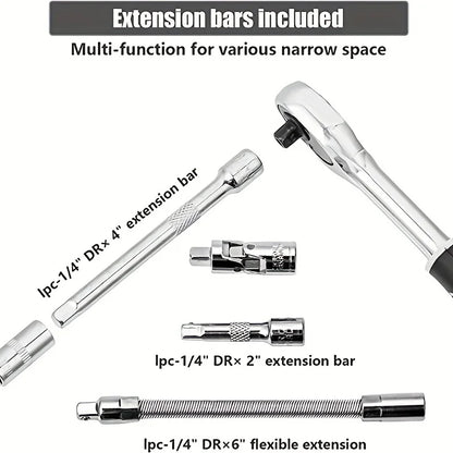 AIRAJ NEW Car Repair Tool Kit 46/53 Piece/Set  Socket Set Car Repair Tool Ratchet Torque Wrench Combo Auto Repairing Tool Set