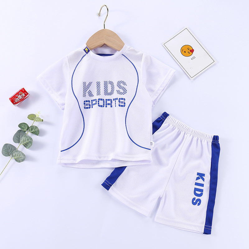 Boys Girls Sports Basketball Clothes Jersey Suit Summer Children Football T Shirts Shorts 2pcs Sets Breathable Sportswear 1-14Y