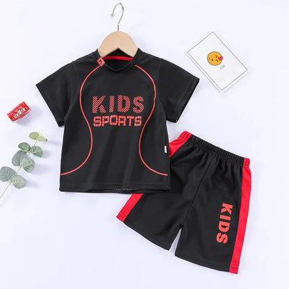 Boys Girls Sports Basketball Clothes Jersey Suit Summer Children Football T Shirts Shorts 2pcs Sets Breathable Sportswear 1-14Y