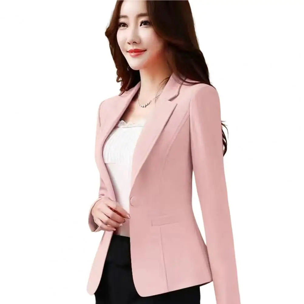 Female Korean Casual Short Single Button Blazer Femme High-quality Women Blazers Jacket Spring Autumn Lady Office Work Suit Coat