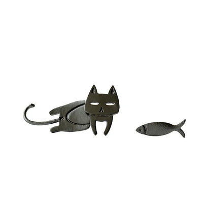 2024 New Cute Small Black Cat Fish Earring for Women Girl Fashion Cute Animal Earrings Fashion Party Jewelry Gifts Wholesale