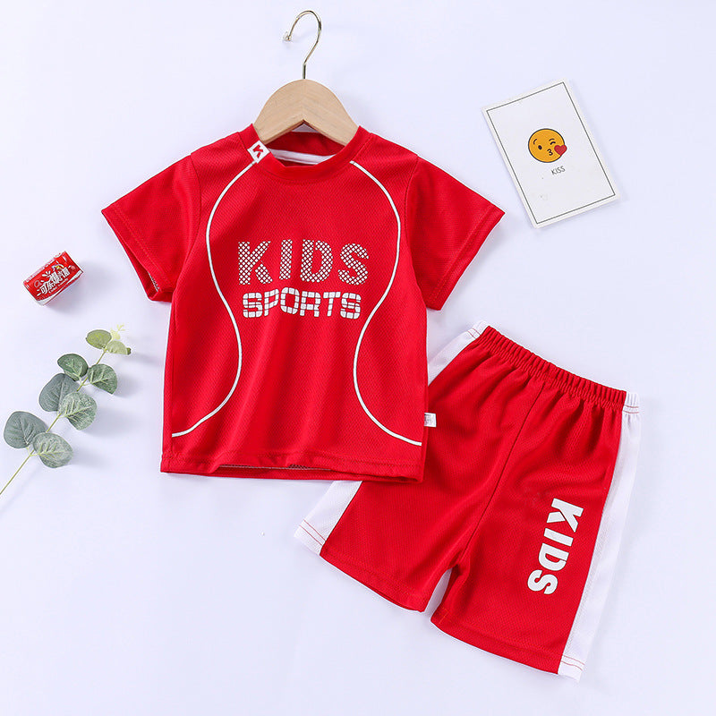 Boys Girls Sports Basketball Clothes Jersey Suit Summer Children Football T Shirts Shorts 2pcs Sets Breathable Sportswear 1-14Y