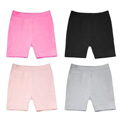 4pcs Girls Safety Pants Modal Dance Leggings Shorts 2024 Soft Candy Color Panties Girls Underwear Short tights Aged 3-12 Years