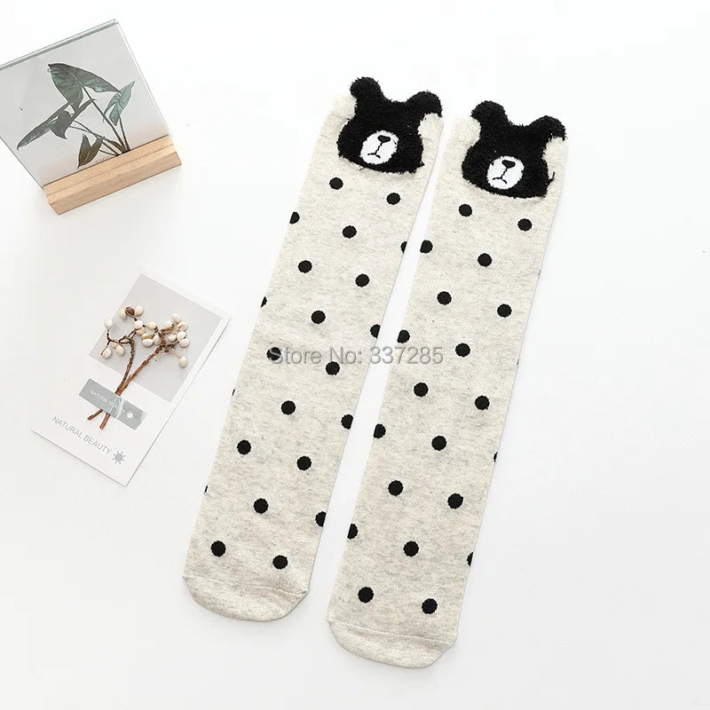 infant Child warmer ankle short lovely socks Cartoon Kids Knee High long cotton Baby cute Animal Over Knee Socks girls stockings