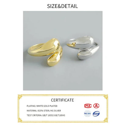 Gold Silver Color High-quality Smooth Geometric Irregular Hollow Opening Rings For Women Fashion Birthday Party Jewelry