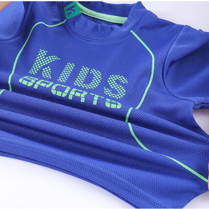 Boys Girls Sports Basketball Clothes Jersey Suit Summer Children Football T Shirts Shorts 2pcs Sets Breathable Sportswear 1-14Y