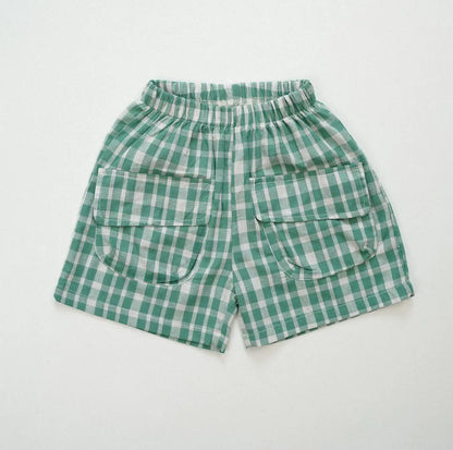 2024 New Arrival Summer Casual Toddler Shorts Baby Boy Plaid Short Pants All-match Cotton Comfortable Loose Kid Girl Shorts