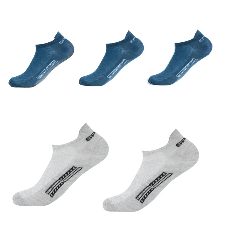 5 Pairs/Lot High Quality Men Ankle Socks Breathable Cotton Sports Mesh Casual Athletic Thin Cut Short Sokken Plus Size