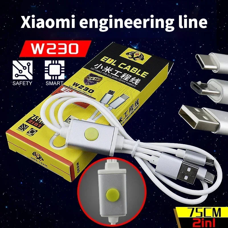 OSS W230 W231 Universal EDL Cable for Redmi Xiaomi and Qualcomm Flash and Open for 9008 Port Engineering Line Phone Repair Tool