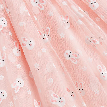 Toddler Girls Sleeveless Dress Easter Outfit Casual Summer Carrot/Rabbit Print Mesh Tulle Dress for Cute Clothes