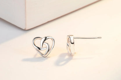 925 Sterling Silver Love Heart Stud Earrings For Women Luxury Designer Jewelry Best Selling Offers With