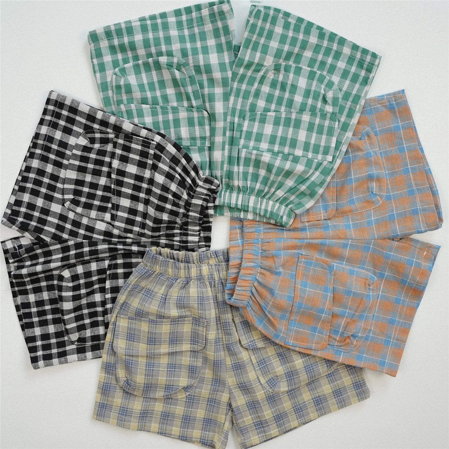 2024 New Arrival Summer Casual Toddler Shorts Baby Boy Plaid Short Pants All-match Cotton Comfortable Loose Kid Girl Shorts