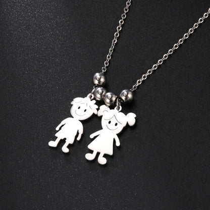 Personalized Boy Girl Necklace Custom Chain Name Mother Kid Family Valentines Gift For Women Men Stainless Steel Pendant Jewelry