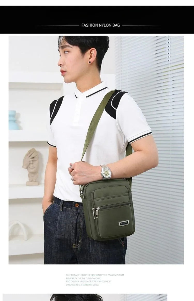 Waterproof Men Crossbody Bags Male Nylon Shoulder Bags Boy Messenger Bag Man Handbags For Travel Casual Large Satchel Grey Bags