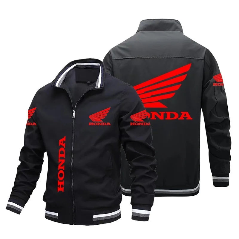 2025 new men's spring motorcycle logo style personality pattern lapel jacket fashion sports outdoor leisure riding clothes