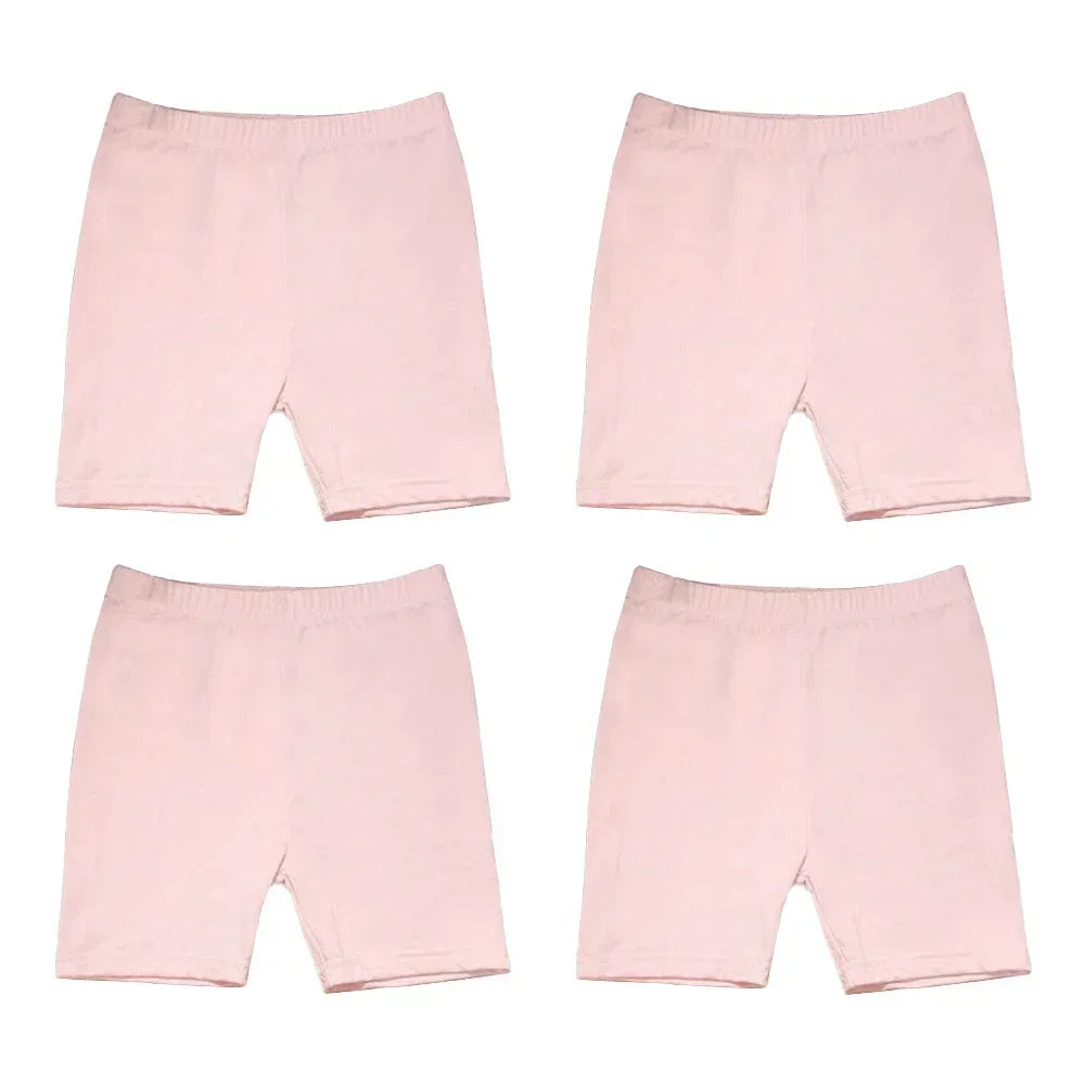 4pcs Girls Safety Pants Modal Dance Leggings Shorts 2024 Soft Candy Color Panties Girls Underwear Short tights Aged 3-12 Years