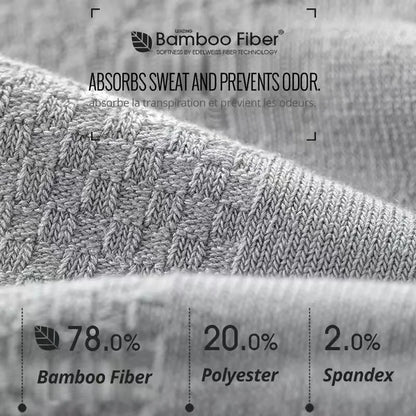 5pairs/Men's High Quality Bamboo Fiber Socks Men's Sweat Absorbent Breathable Medium Tube Socks Business Casual Large Size 38-45