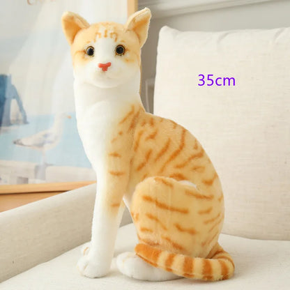 Stuffed Lifelike Siamese Cats Plush Toy simulation American Shorthair Cute Cat Doll Pet Toys Home Decor Gift For Girls birthday