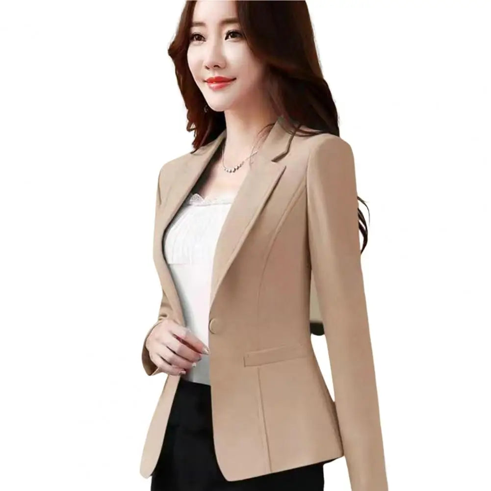 Female Korean Casual Short Single Button Blazer Femme High-quality Women Blazers Jacket Spring Autumn Lady Office Work Suit Coat