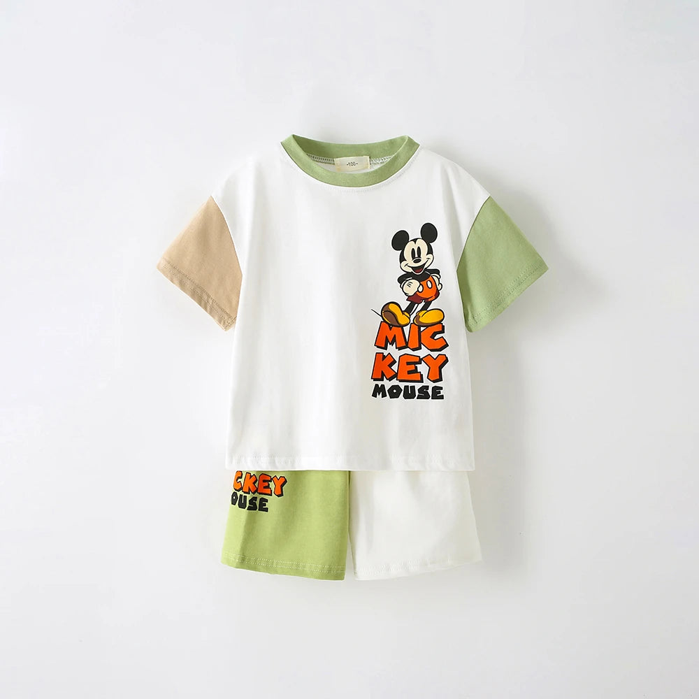 Car Tshirt+Shorts Two Piece Set Summer Clothing Boys Printed Tees Casual Sports Tees Black Shorts Trendy Costume Outer Wear