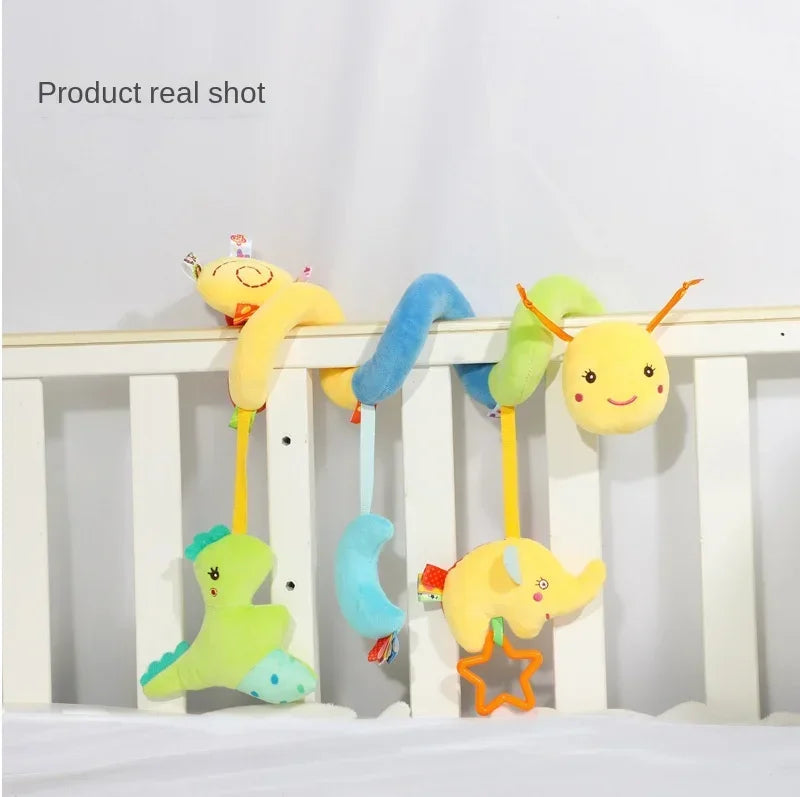 Baby Crib Hanging Rattles Toys Car Seat Toy Soft Mobiles Stroller Crib Spiral Toy Pram Hanging Dolls for Babies Newborn Gifts