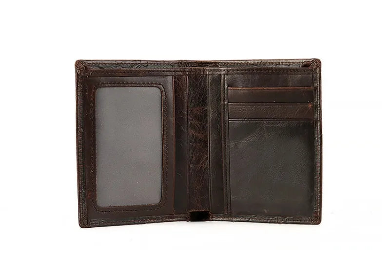 High Quality Genuine Leather Short Wallet 3D Dragon Style Card Wallet 2024 Vintage Bifold Small Purse for Man Male Gift Purses