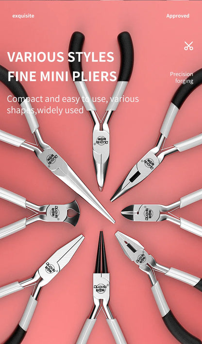 Mini Pliers Diagonal Pliers Round Bent Needle Nose Cutter Handcraft Beading Insulated Plier For DIY Small Jewelry pliers tools