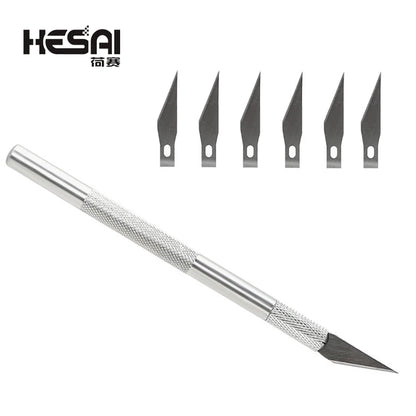 Knife Handle With 6 Blade Replacement 1#Mobile Phone PCB DIY Repair Hand Tools Sculpture Blade