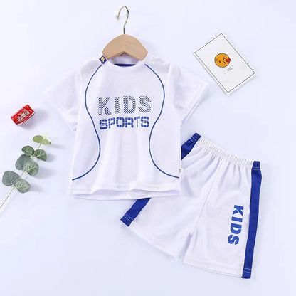 Boys Girls Sports Basketball Clothes Jersey Suit Summer Children Football T Shirts Shorts 2pcs Sets Breathable Sportswear 1-14Y