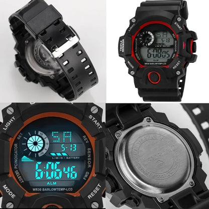 YIKAZE Men's Military Digital Watch Outdoor Men Sports Watch Waterproof Luminous Chronograph Clock Student Electronic Wristwatch