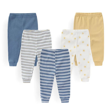 Kiddiezoom 5 Pcs/Lot Fashion Cute Cartoon Baby Boy Girl Pants 0-12Months Cotton Soft Newborn Leggings