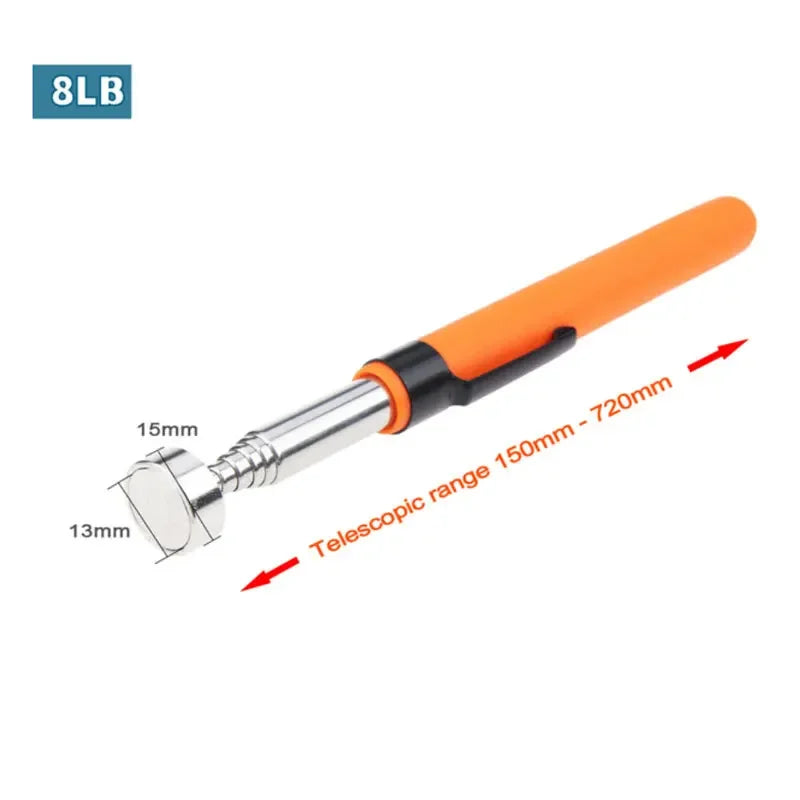 Telescopic Magnetic Pen with Light Mini Hand Portable Magnet Pick Up Tool Adjustable Pickup Rod Stick Picking Up Screws Nut Bolt