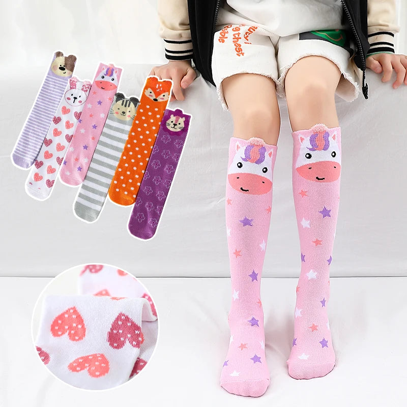 infant Child warmer ankle short lovely socks Cartoon Kids Knee High long cotton Baby cute Animal Over Knee Socks girls stockings