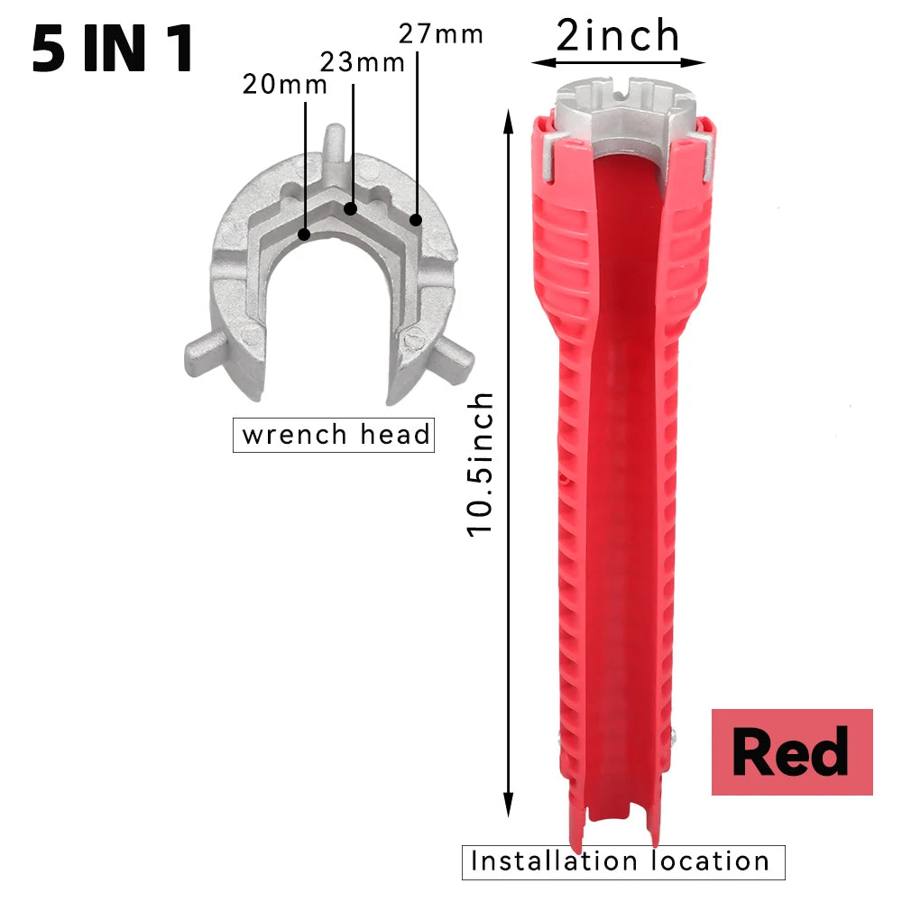 8 In 1 Flume Wrench Basin Faucet Installer Multifunctional Wrench Repair Tools for Toilet Bowl Sink Bathroom Kitchen Plumbing