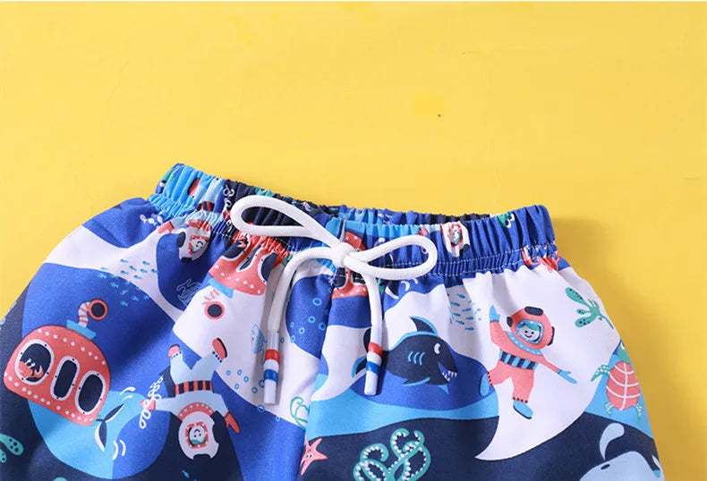 1-12Y Children's Sport Shorts Beachwear Summer Swimming Trunks for Baby Boys Toddler Girls Casual Loose Outerwear Cartoon Pants