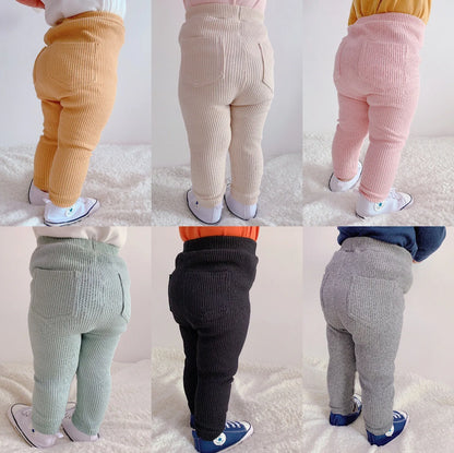 Candy Color Girls Pants New Spring Autumn Long High Waist Trousers for Kids Baby Girls Boy Cotton Soft Leggings Sweatpant Child