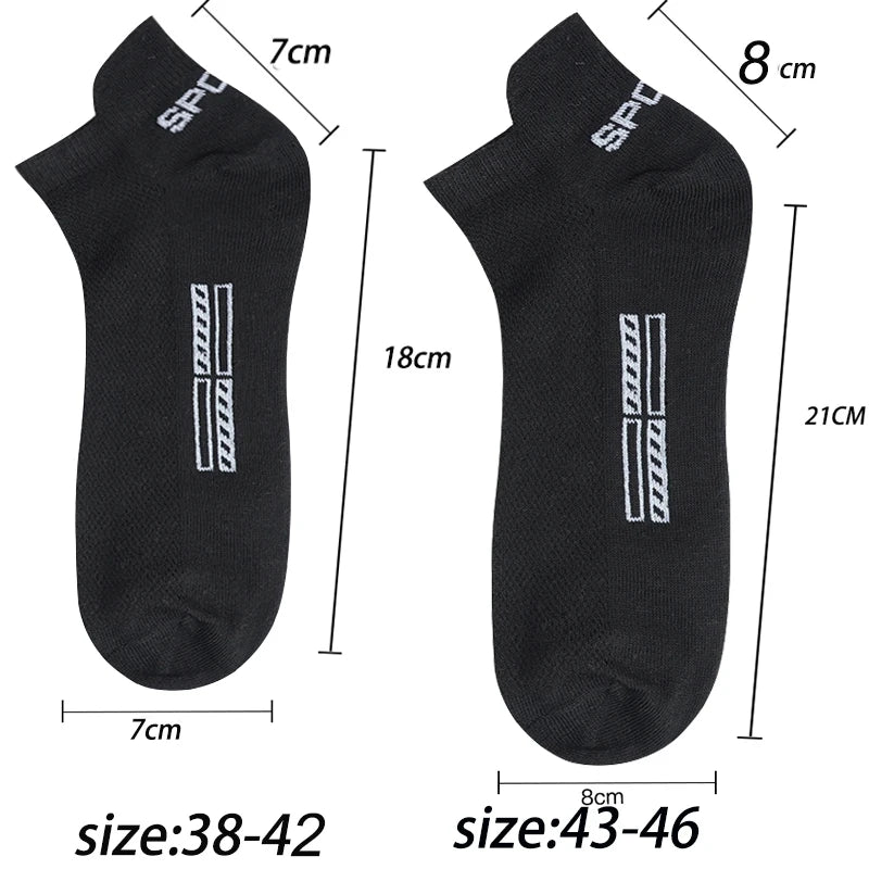 5 Pairs/Lot High Quality Men Ankle Socks Breathable Cotton Sports Mesh Casual Athletic Thin Cut Short Sokken Plus Size