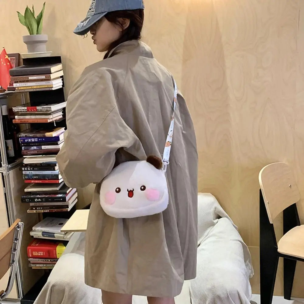 Cute Bear Crossbody Bag Kawaii Anime Bear Figure Bag Fashion Versatile Cartoon Plush Shoulder Bags For Women Girls