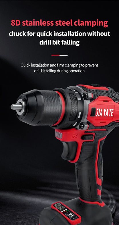 110V/220V 16.8V 21V Brushless Cordless Drill Rechargeable Electric Screwdriver Impact 80NM 2 Gear Speed Tool For Makita Battery