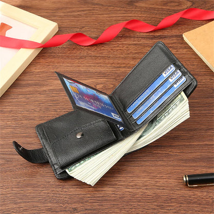 New Men Short Bifold PU Leather Male Hasp Wallet Credit ID Card Holder Men's Wallet Billfold Purse Clutch Men's Purses Money Bag