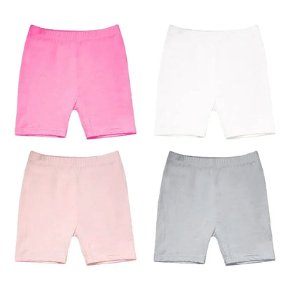 4pcs Girls Safety Pants Modal Dance Leggings Shorts 2024 Soft Candy Color Panties Girls Underwear Short tights Aged 3-12 Years