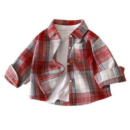 Tee Teen Boys Girls Long Sleeve Flannel Plaid Shirt Button Down Shirts Boys Top Age 12