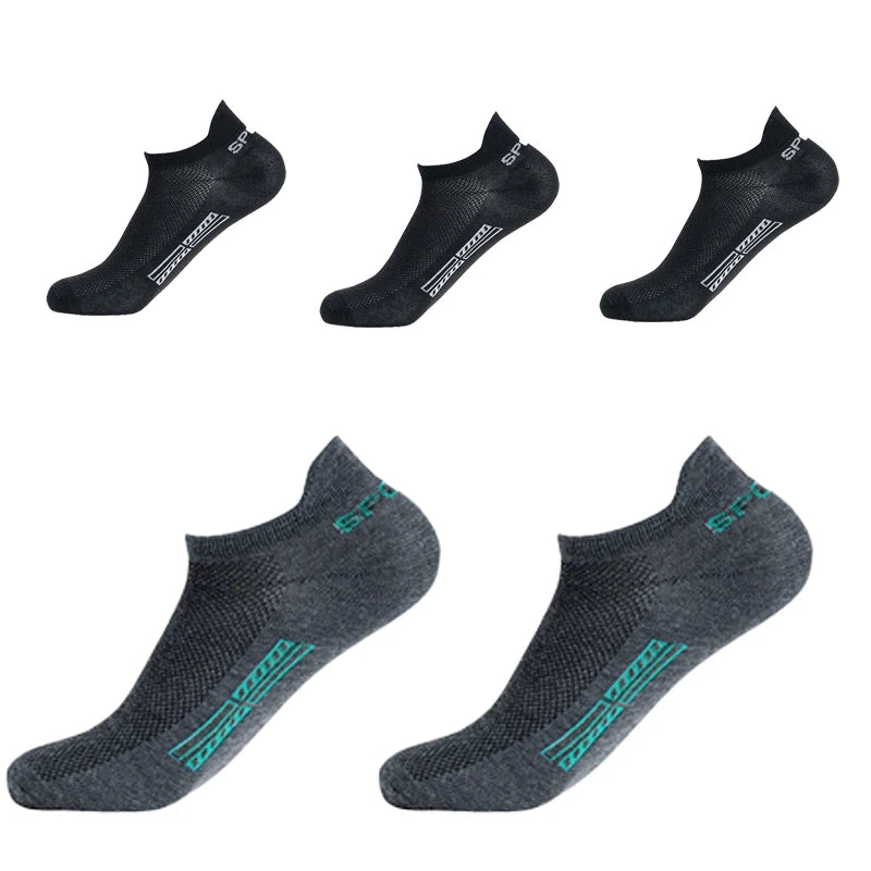 5 Pairs/Lot High Quality Men Ankle Socks Breathable Cotton Sports Mesh Casual Athletic Thin Cut Short Sokken Plus Size