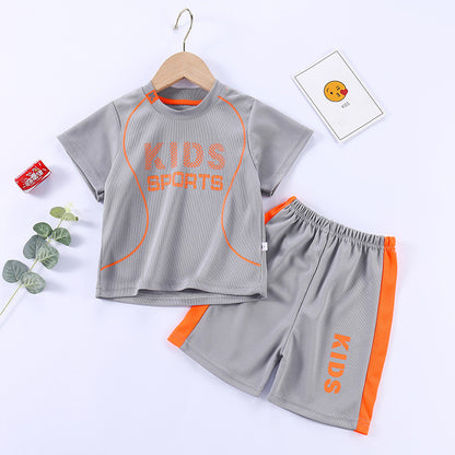 Boys Girls Sports Basketball Clothes Jersey Suit Summer Children Football T Shirts Shorts 2pcs Sets Breathable Sportswear 1-14Y