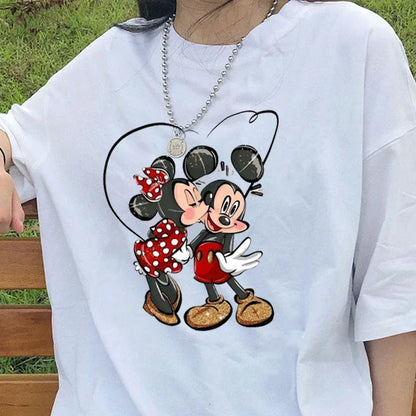 Women New Mickey Mouse Tshirt Korean Version of Loose Half-sleeved Women's Tshirt Clothes Y2K Goth