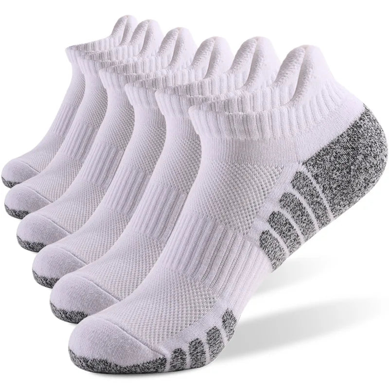 3pairs thickened towel bottom running socks mesh boat socks non-slip breathable sports socks Low cut Men's socks Women's socks