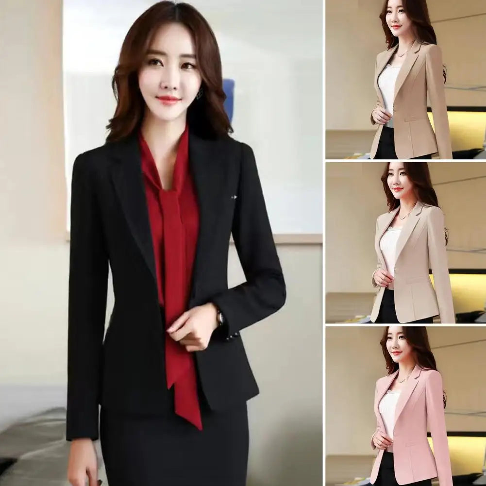 Female Korean Casual Short Single Button Blazer Femme High-quality Women Blazers Jacket Spring Autumn Lady Office Work Suit Coat